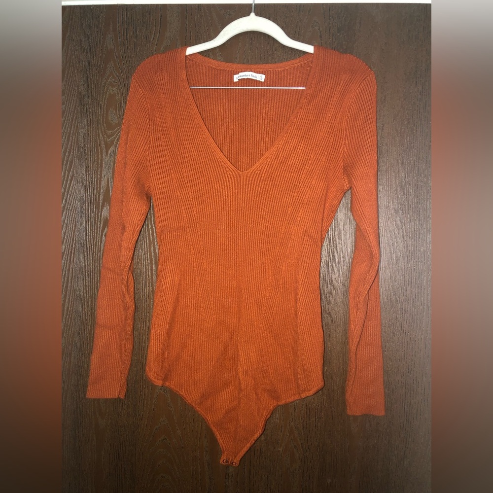 Abercrombie & Fitch long sleeve ribbed bodysuit size XL